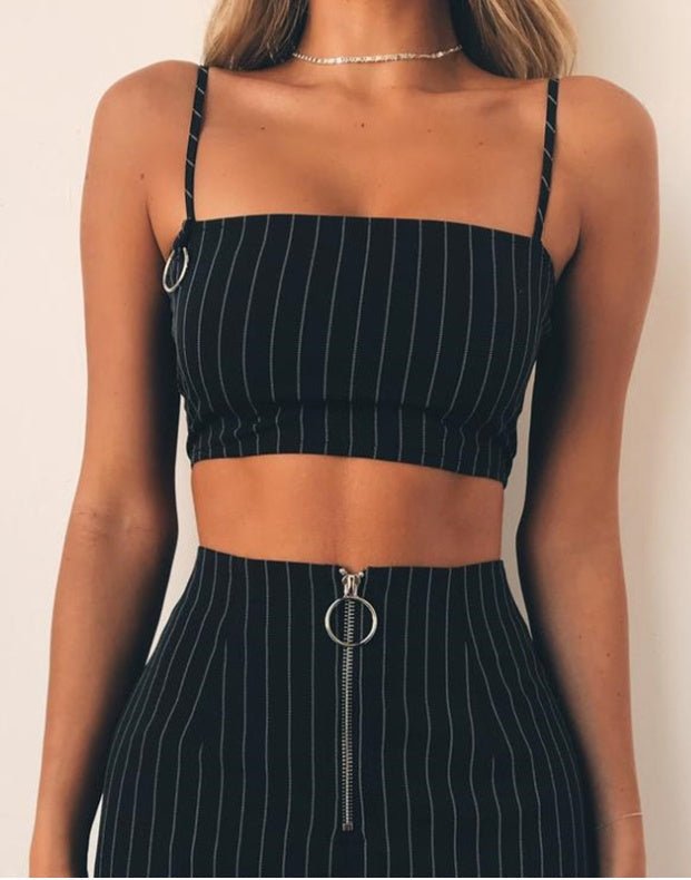 BUSINESS WOMAN 2 PIECE PLAID SET - Elevra