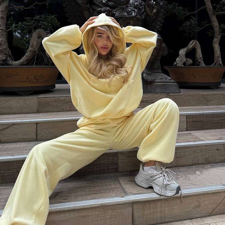 Casual European And American Polar Fleece Women's Suit - Elevra
