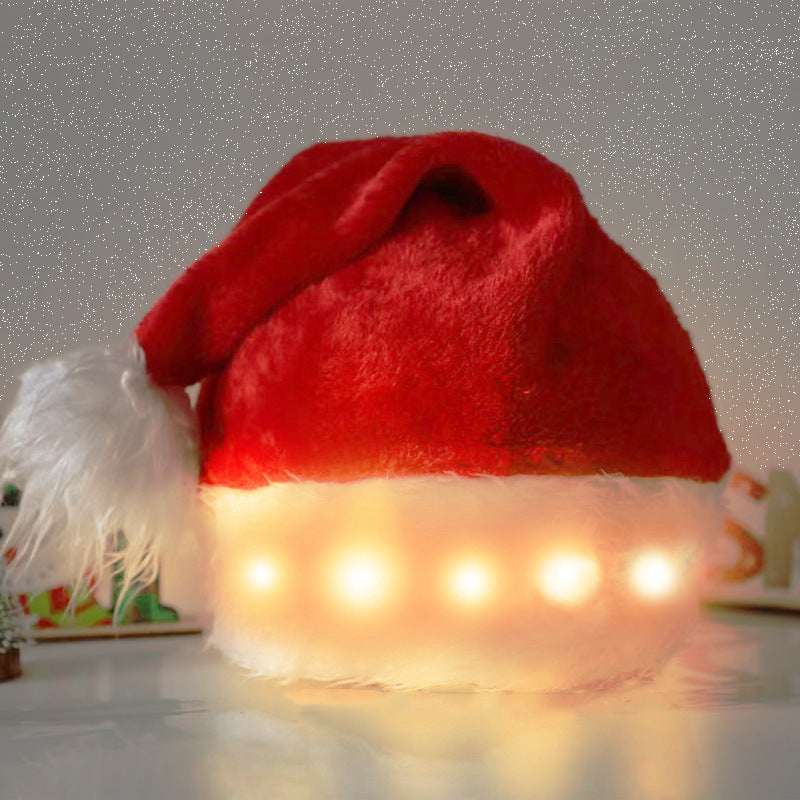 Christmas Hat LED Light Plush - Festive Holiday Fun - Elevra