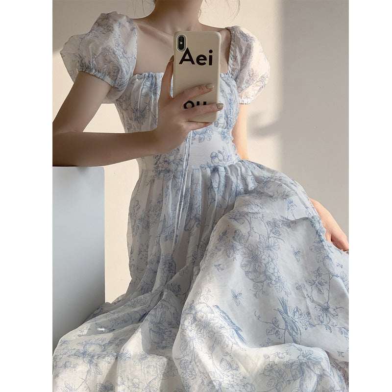 French Tencel Print Midi Dress - Elevra