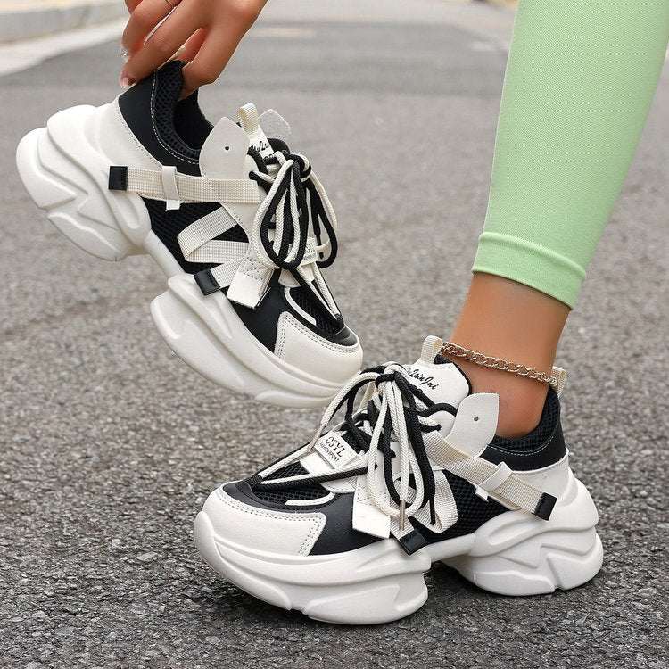 Lace - up White Shoes Casual Sneaker - Elevra