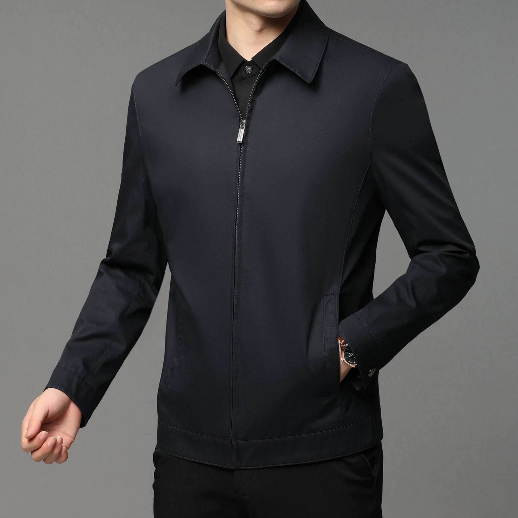 Mens Loose - fit Casual Zip - up Jacket For Spring And Autumn - Elevra