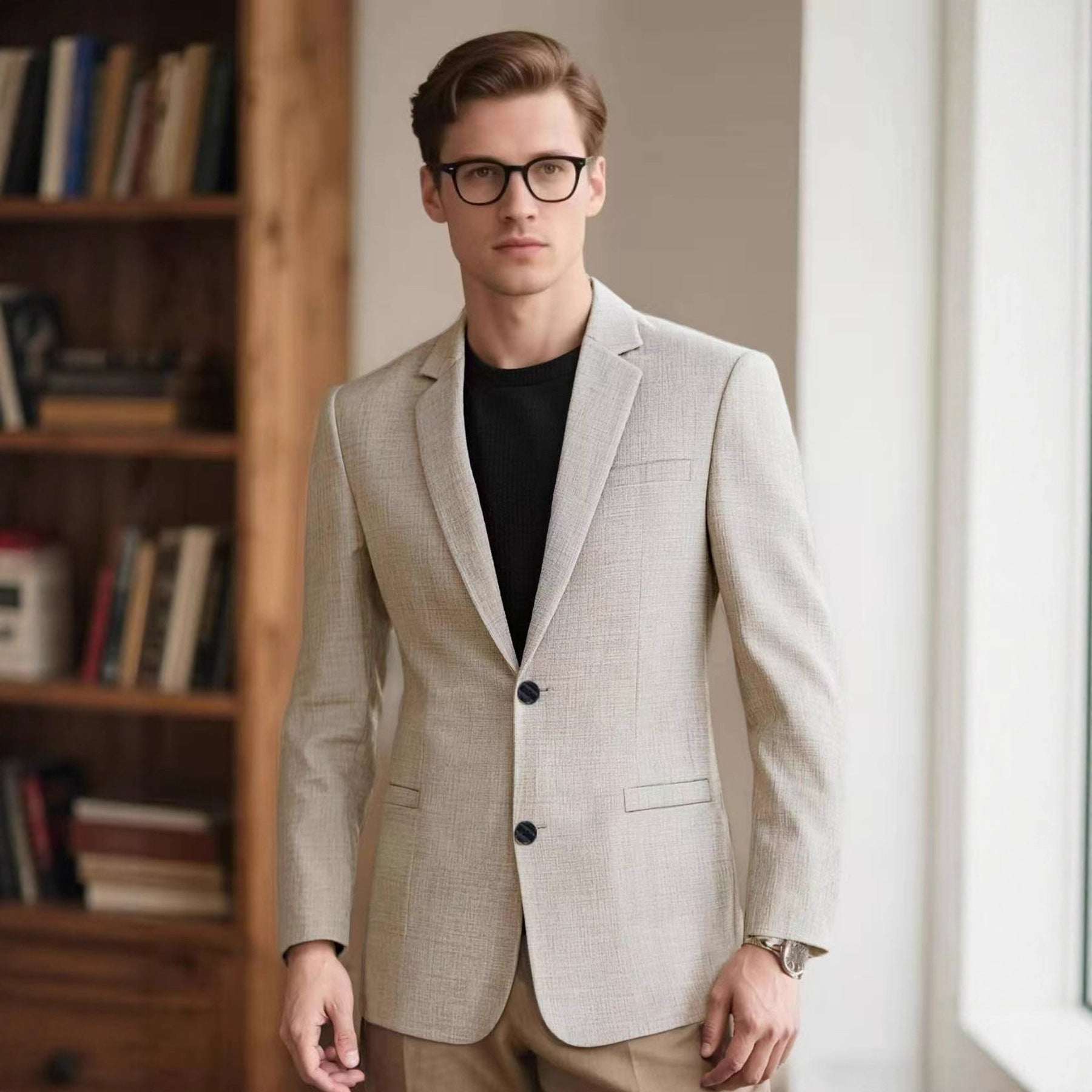 Mens Stylish Casual Solid Color Classic All Matching Jacket - Elevra