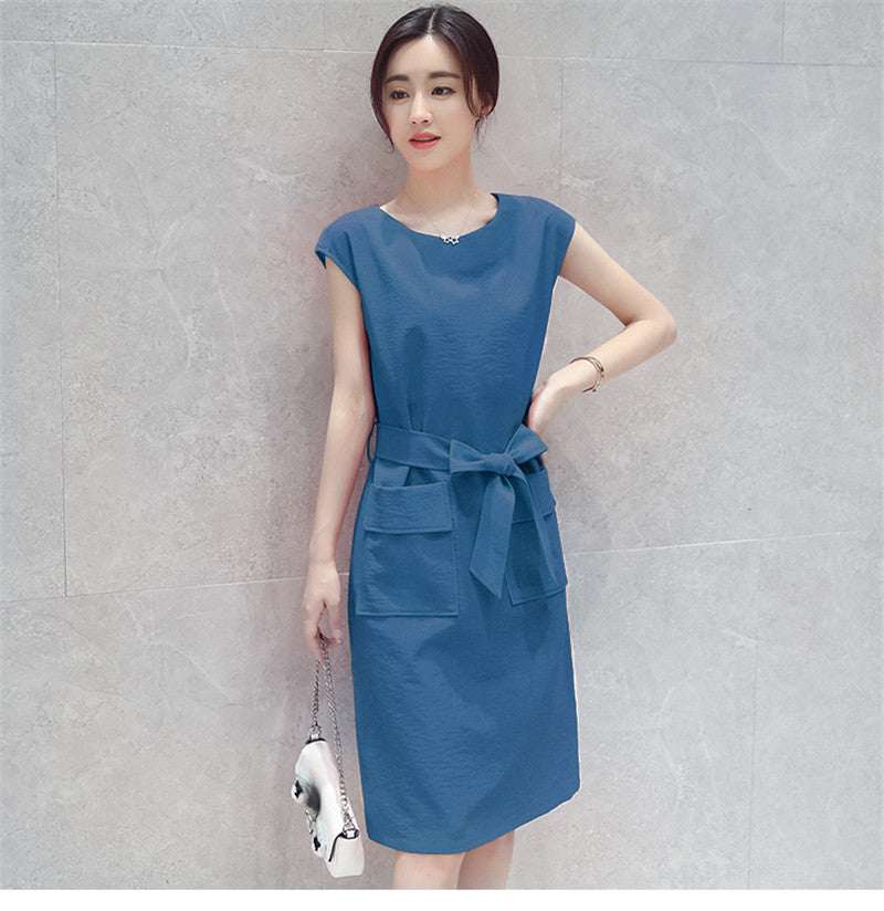The Little Guy Wears A Petite Fashion Lace - up Student Dress - Elevra