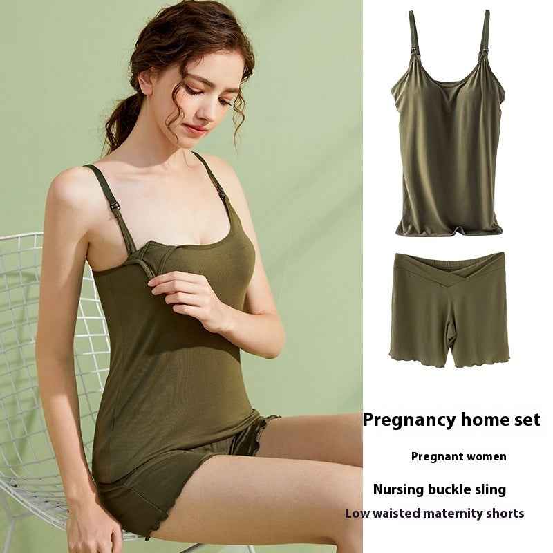 Underwired Padded Pregnant Woman Breastfeeding Overall Dress Set - Elevra