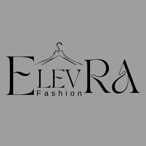 Elevra Fashion logo with elegant hanger design on gray background