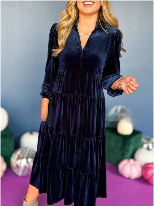Autumn Winter Loose Dress – Casual Women’s Long Sleeve Dress - Elevra
