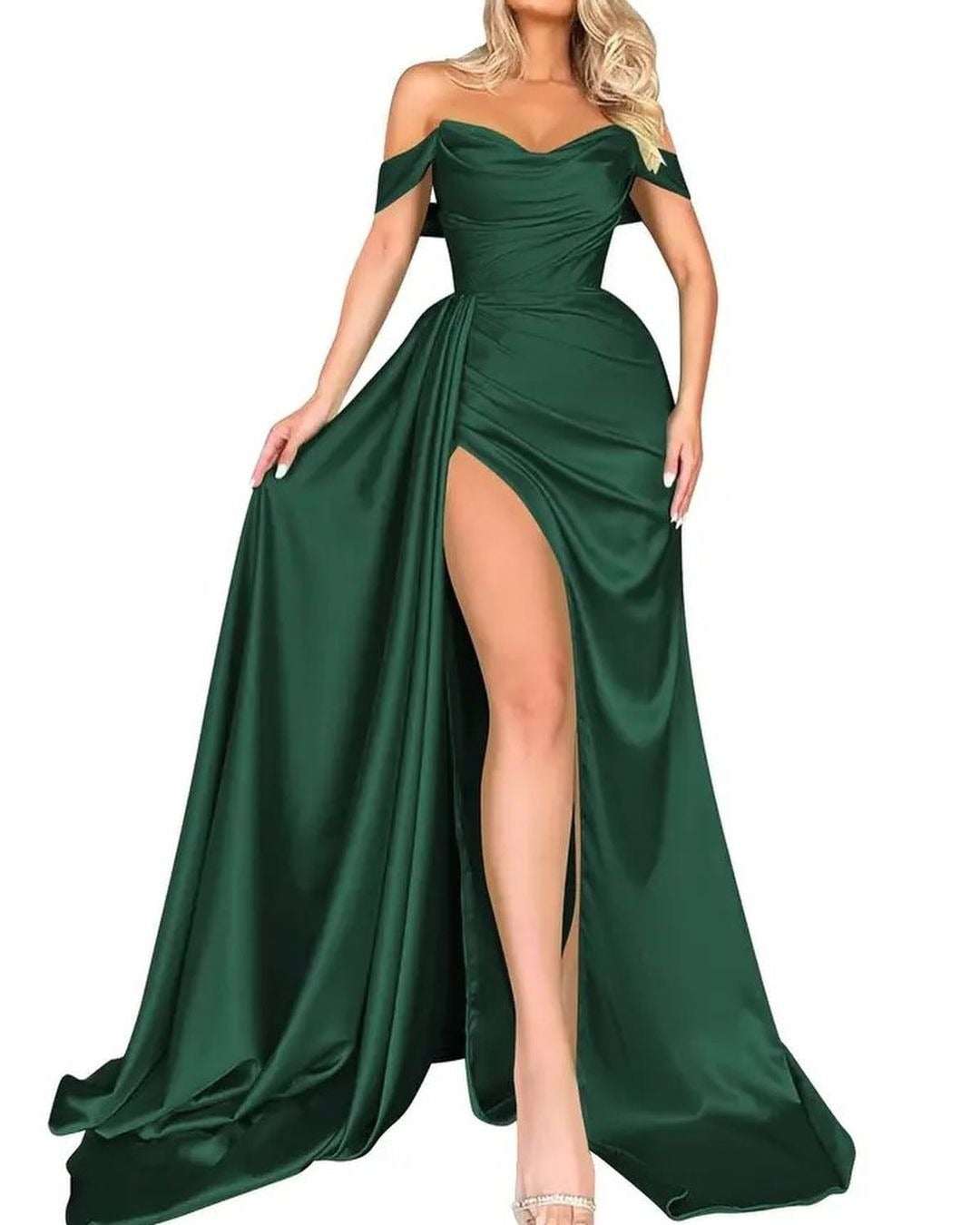 Banquet High Slit Sexy Host Off - shoulder Slimming Party Evening Dress - Elevra