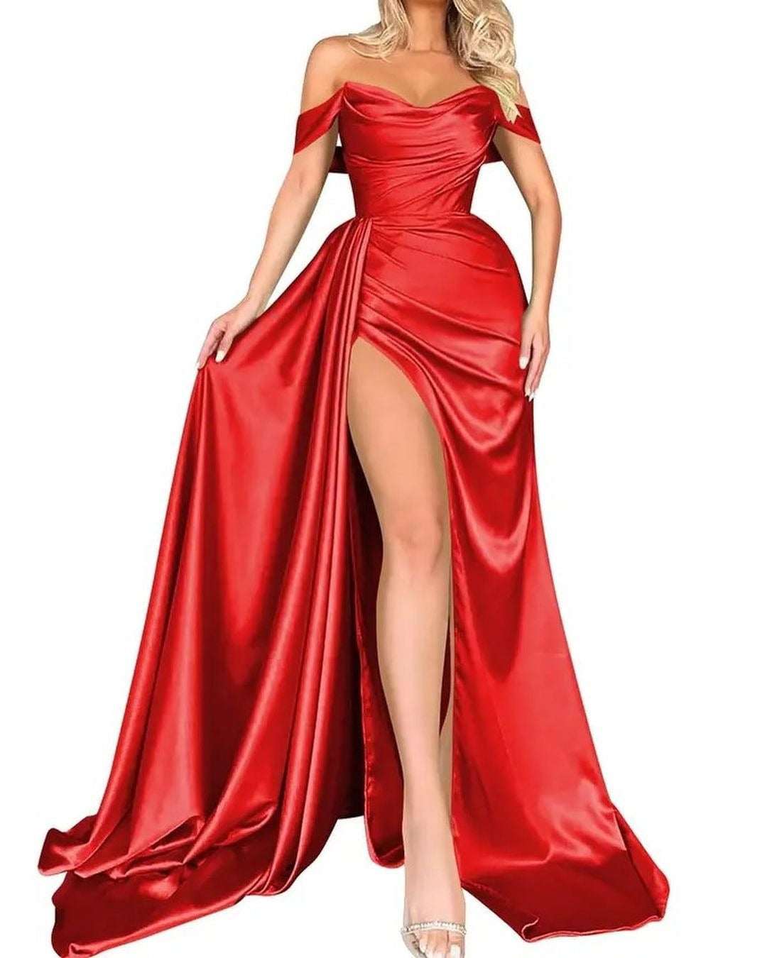 Banquet High Slit Sexy Host Off - shoulder Slimming Party Evening Dress - Elevra