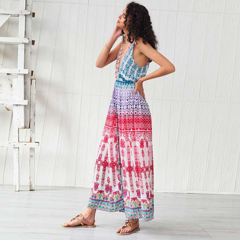 Bohemian Swing Long Beach Dress - Elevra