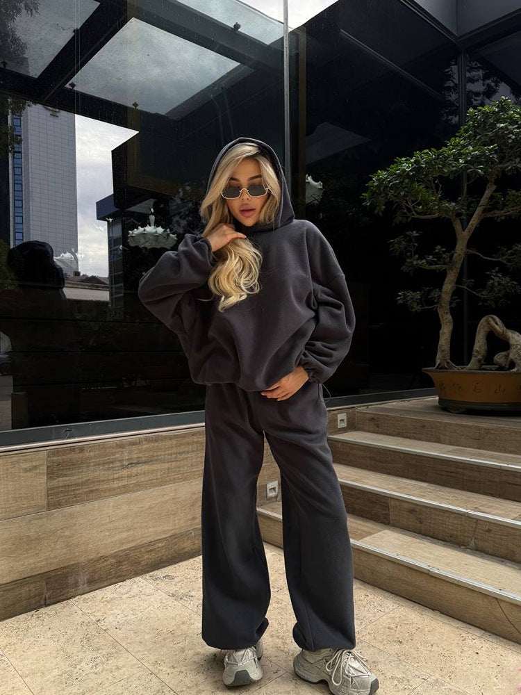 Casual European And American Polar Fleece Women's Suit - Elevra