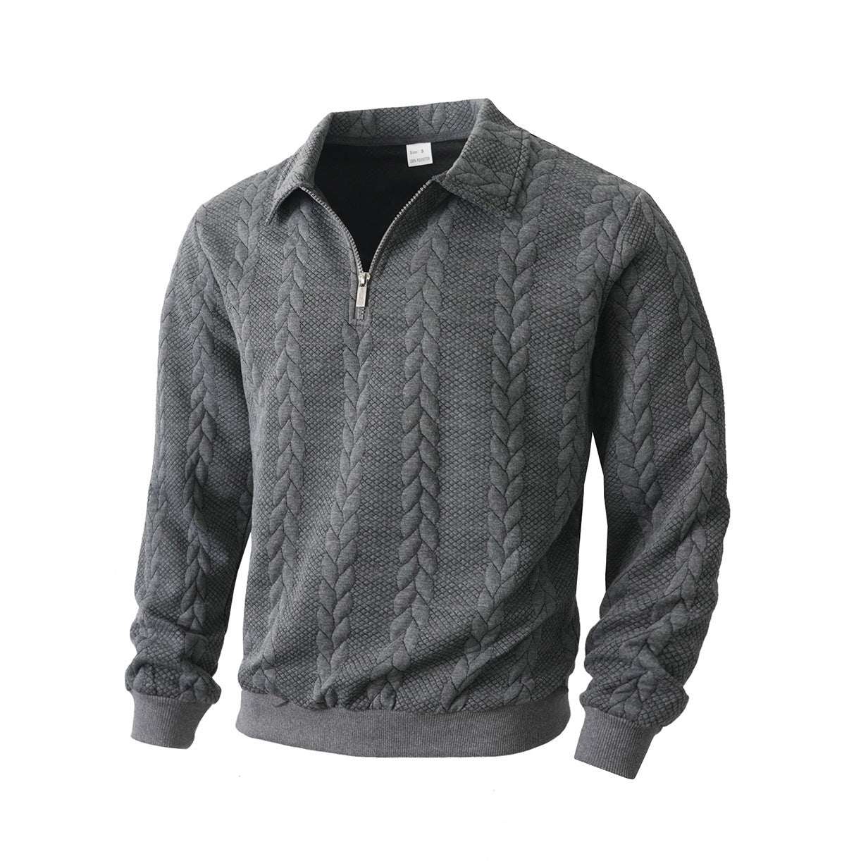 Casual Jacquard Patchwork Half - zip Polo Shirt With A Lapel Collar - Elevra