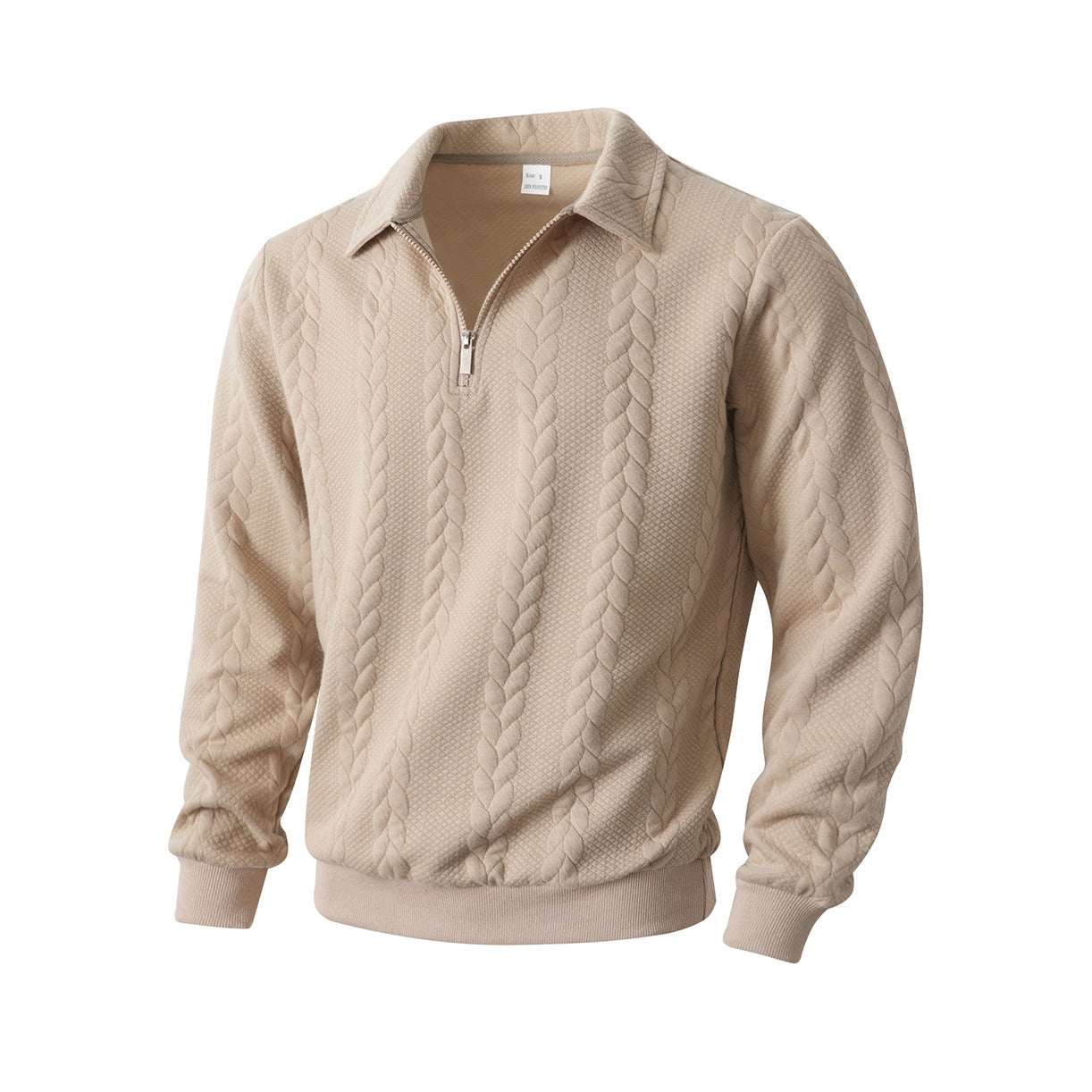 Casual Jacquard Patchwork Half - zip Polo Shirt With A Lapel Collar - Elevra