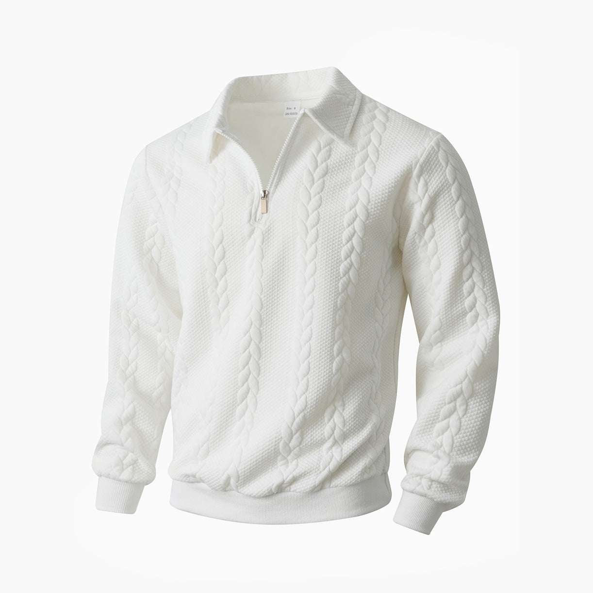 Casual Jacquard Patchwork Half - zip Polo Shirt With A Lapel Collar - Elevra
