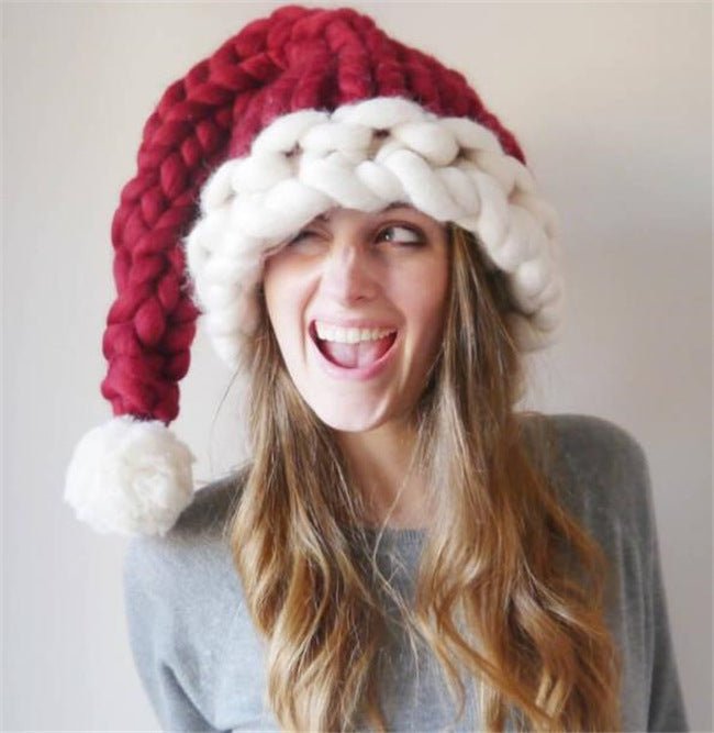 Christmas Plush Hat With Pompom - Cute Winter Hat - Elevra