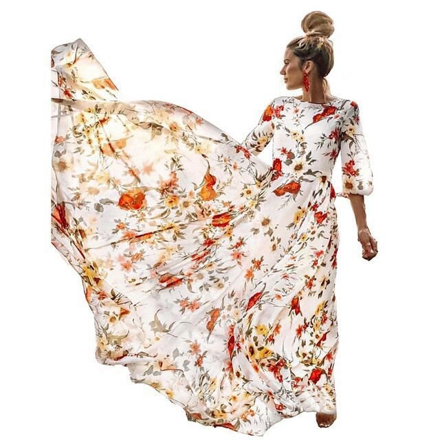 Fashion Printed Chiffon Maxi Skirt - Elevra