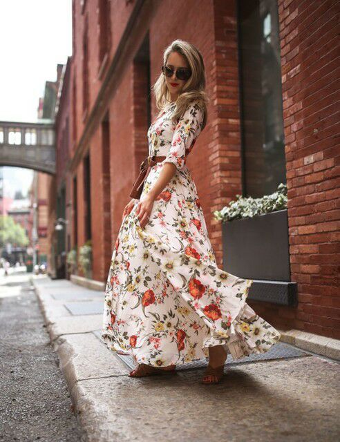 Fashion Printed Chiffon Maxi Skirt - Elevra