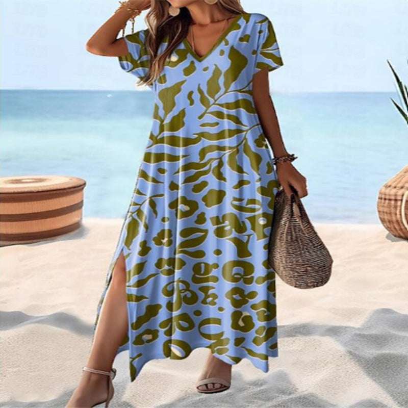 High Waist Floral Print Maxi Skirt For Women Dress - Elevra