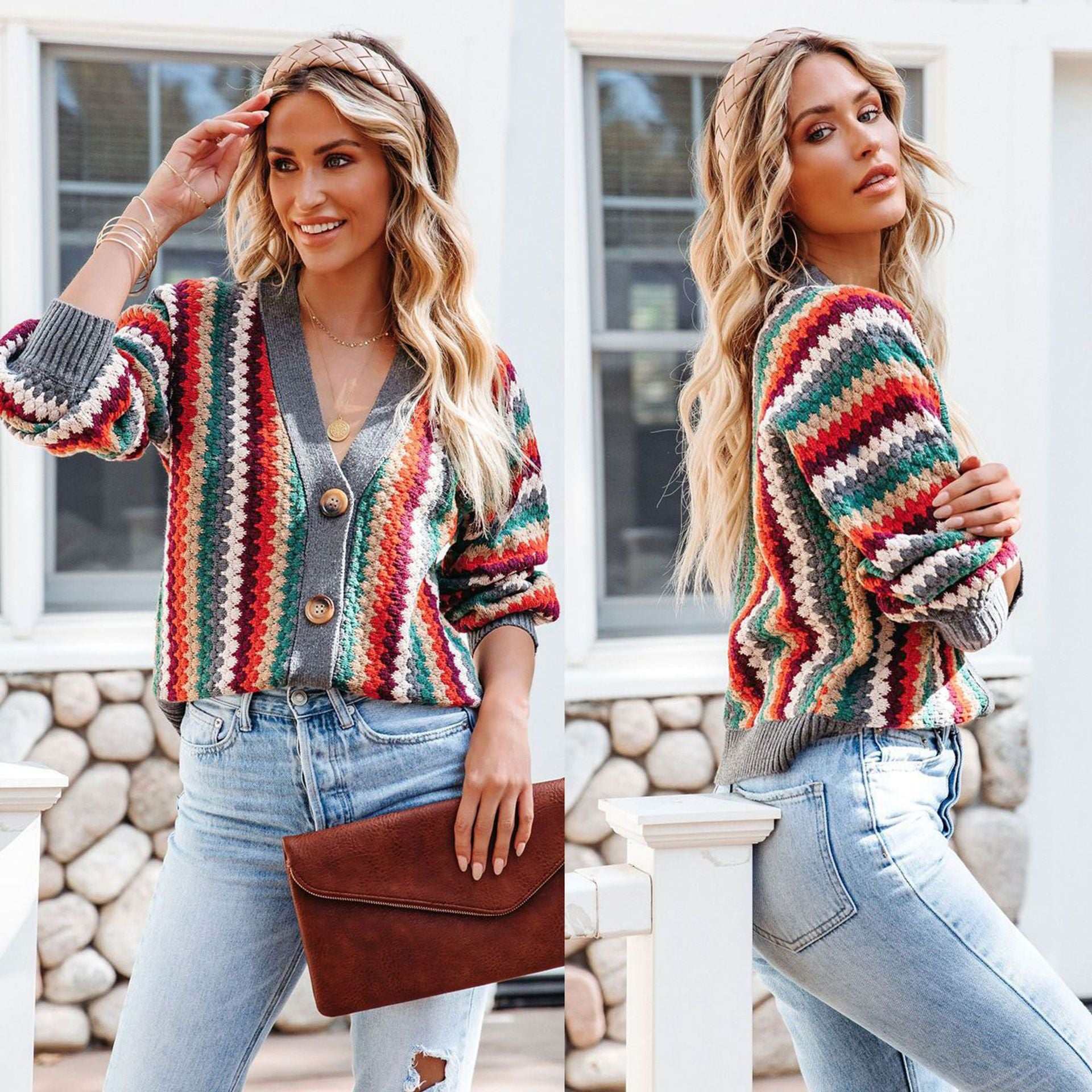 Knitted Female Single - breasted Cardigan Sweater Female - Elevra