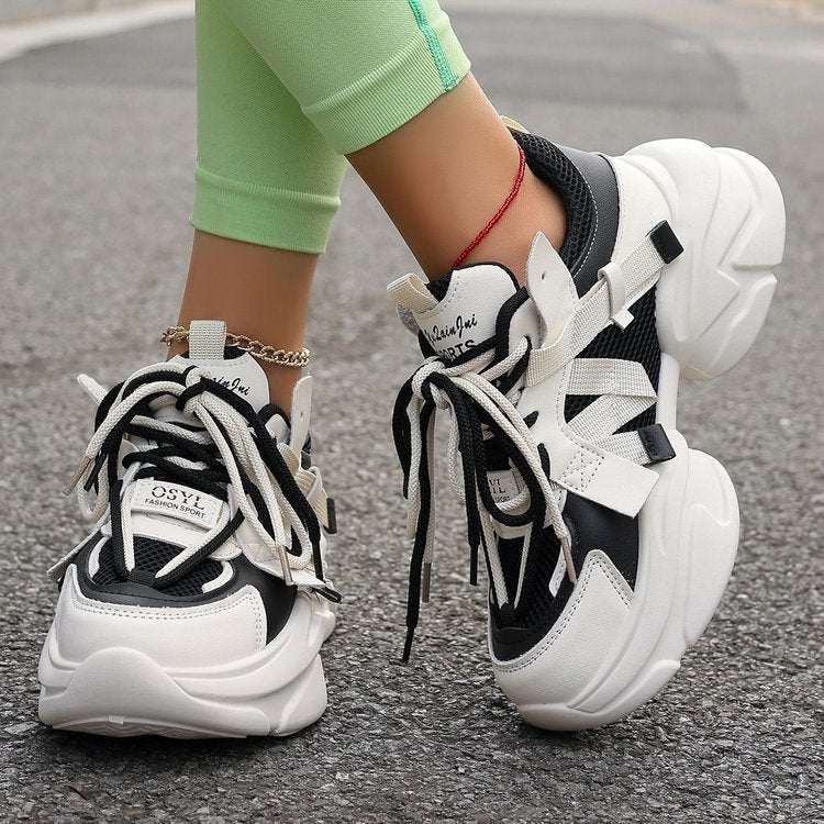 Lace - up White Shoes Casual Sneaker - Elevra