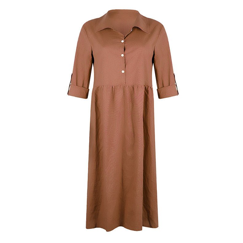 Loose button midi dress - Elevra
