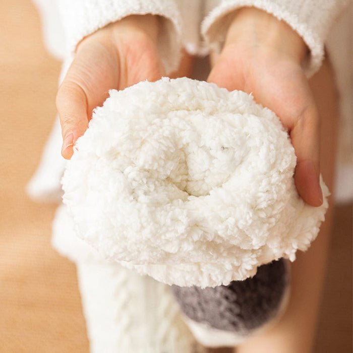 Love Knitted Plush Floor Socks Winter Warm Non - slip Carpet Socks Christmas Home Women - Elevra