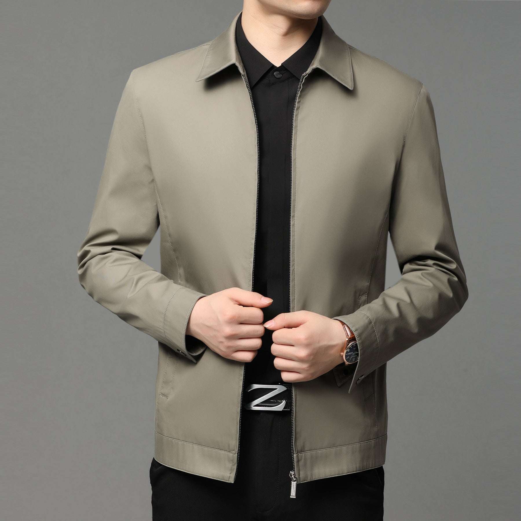Mens Loose - fit Casual Zip - up Jacket For Spring And Autumn - Elevra