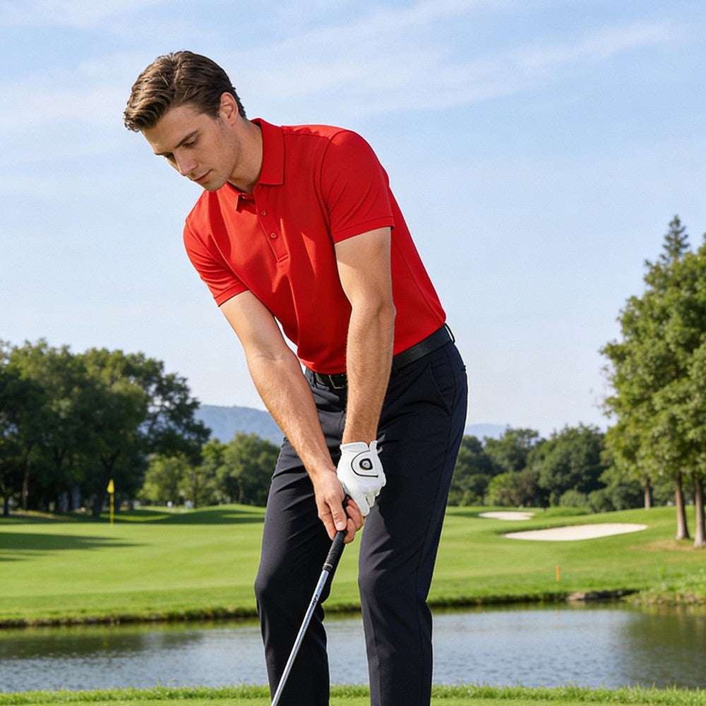 Mens Quick - drying Sweat - wicking Polo Shirt - Elevra