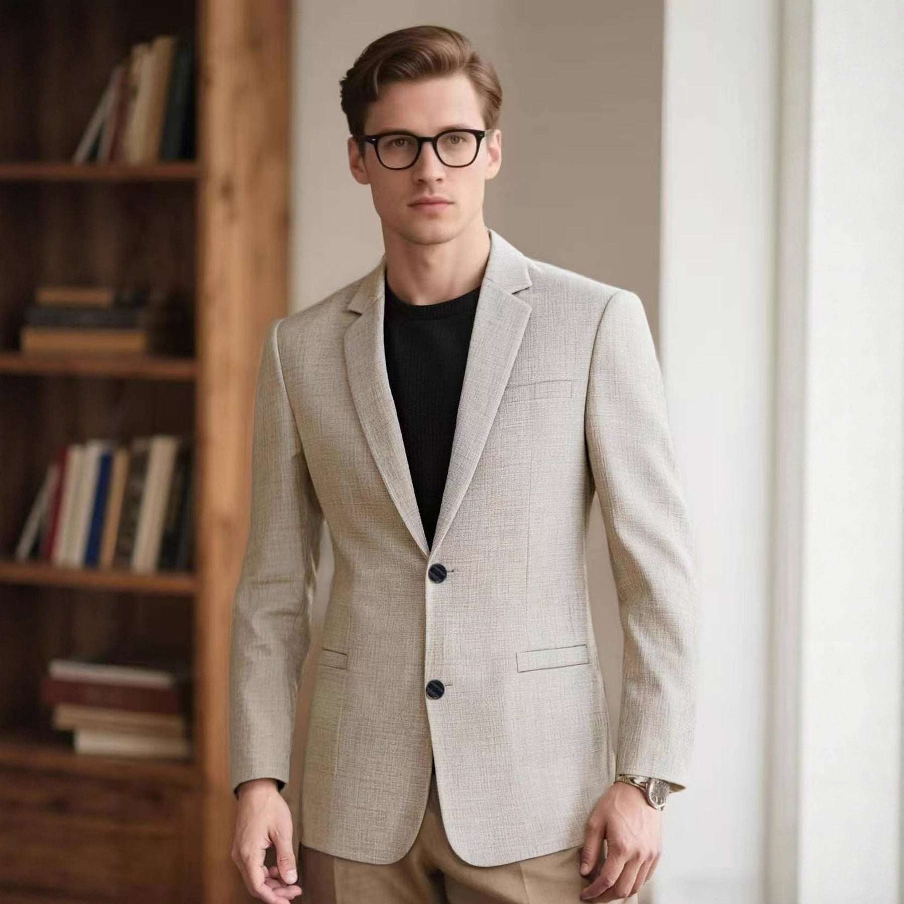 Mens Stylish Casual Solid Color Classic All Matching Jacket - Elevra