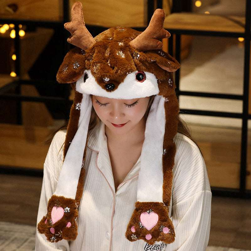 Novel Movable Christmas Hat - Cute Santa & Elk Designs - Elevra