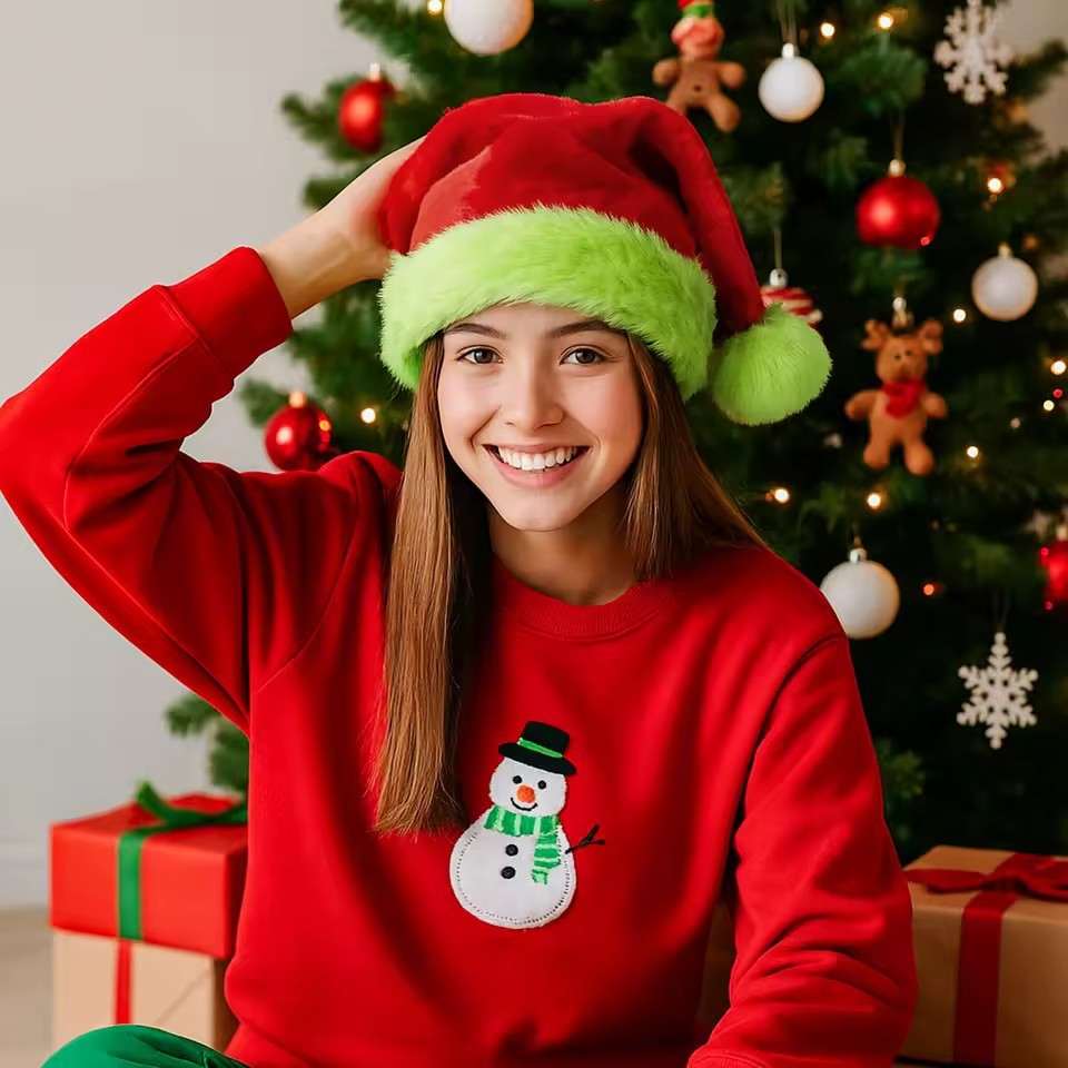 Plush Santa Hats Velvet Christmas Hat - Festive Party Wear - Elevra