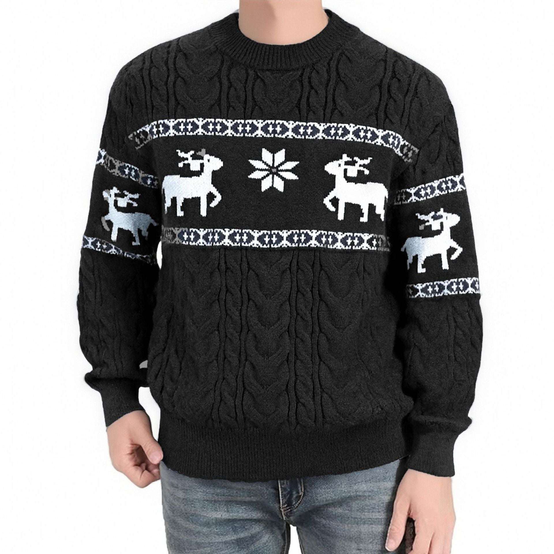 Round Neck Sweater Coat Men's Knitwear - Elevra