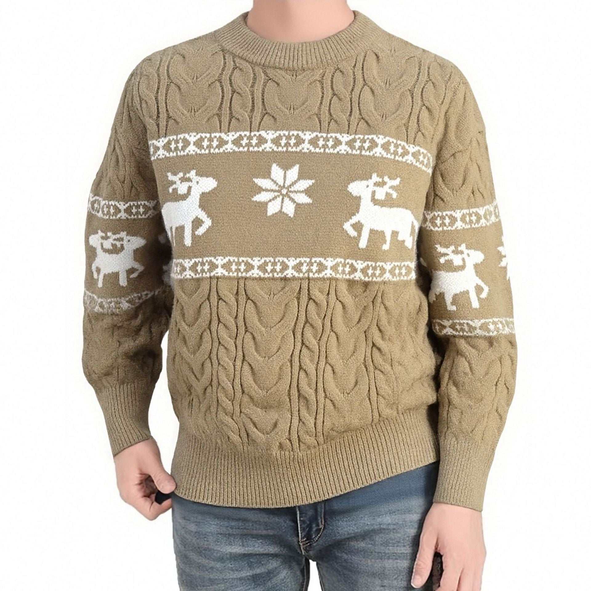 Round Neck Sweater Coat Men's Knitwear - Elevra