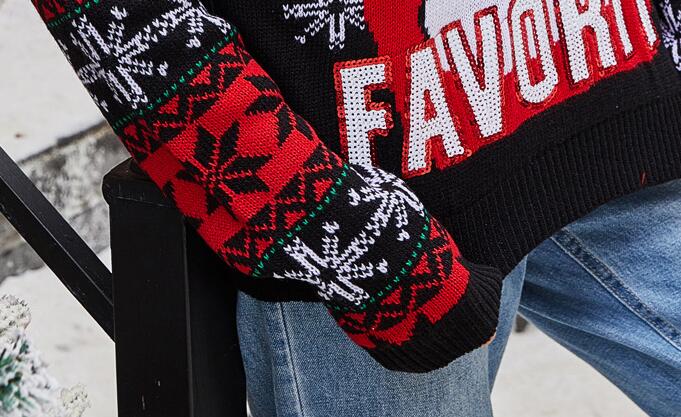 Santa Crew Neck Knit Sweater – Festive Holiday Pullover - Elevra