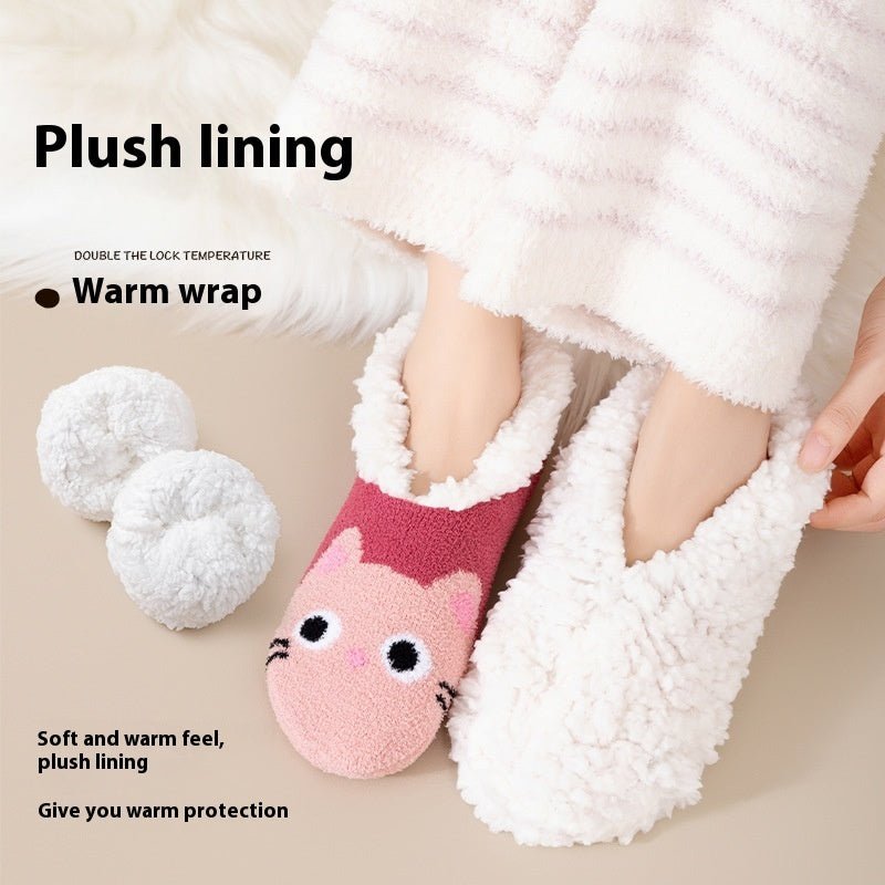Thickened Indoor Non - Slip Socks – Warm Lambswool Room Socks - Elevra