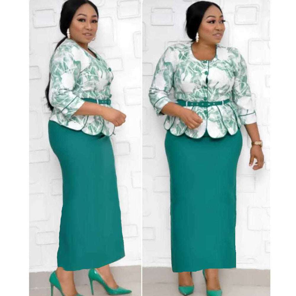 Two Piece Set for Women Dashiki Long Maxi Dress Skirt Sets - Elevra