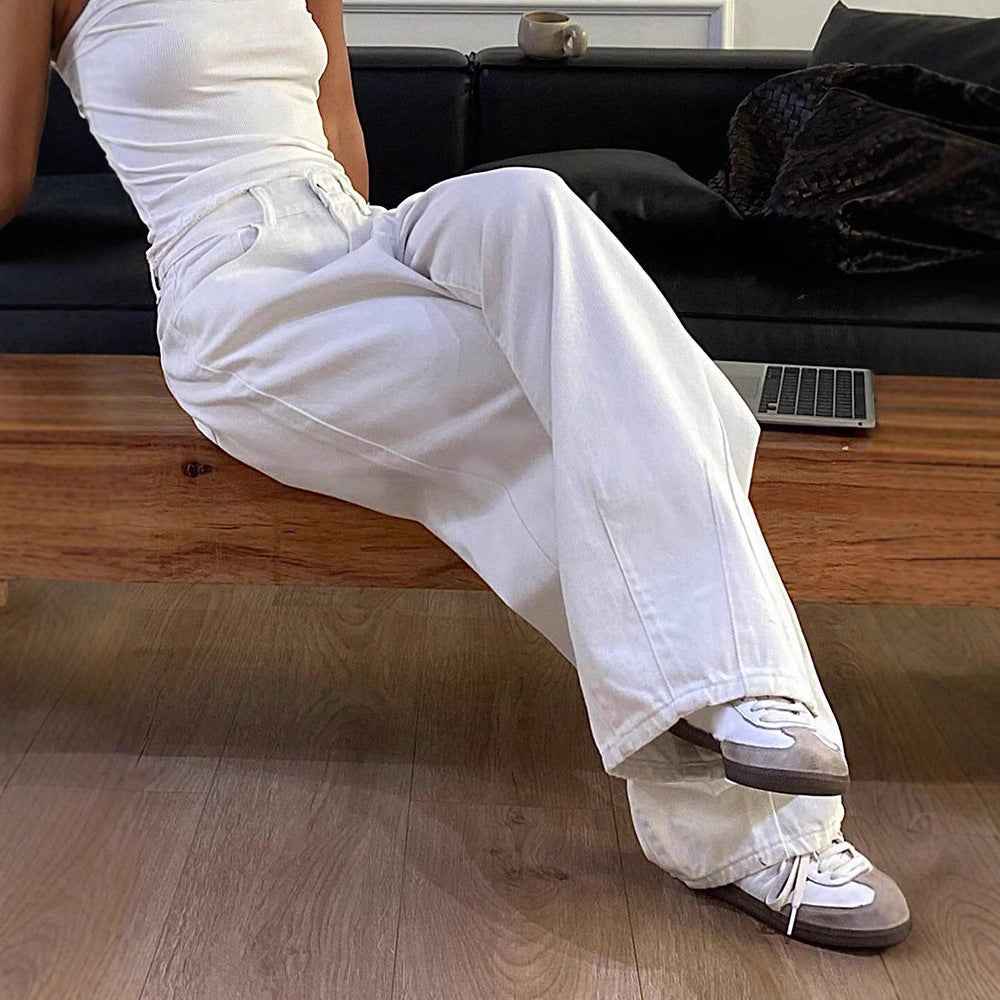 Vintage Jeans Wide Leg Casual Long Pants - Elevra