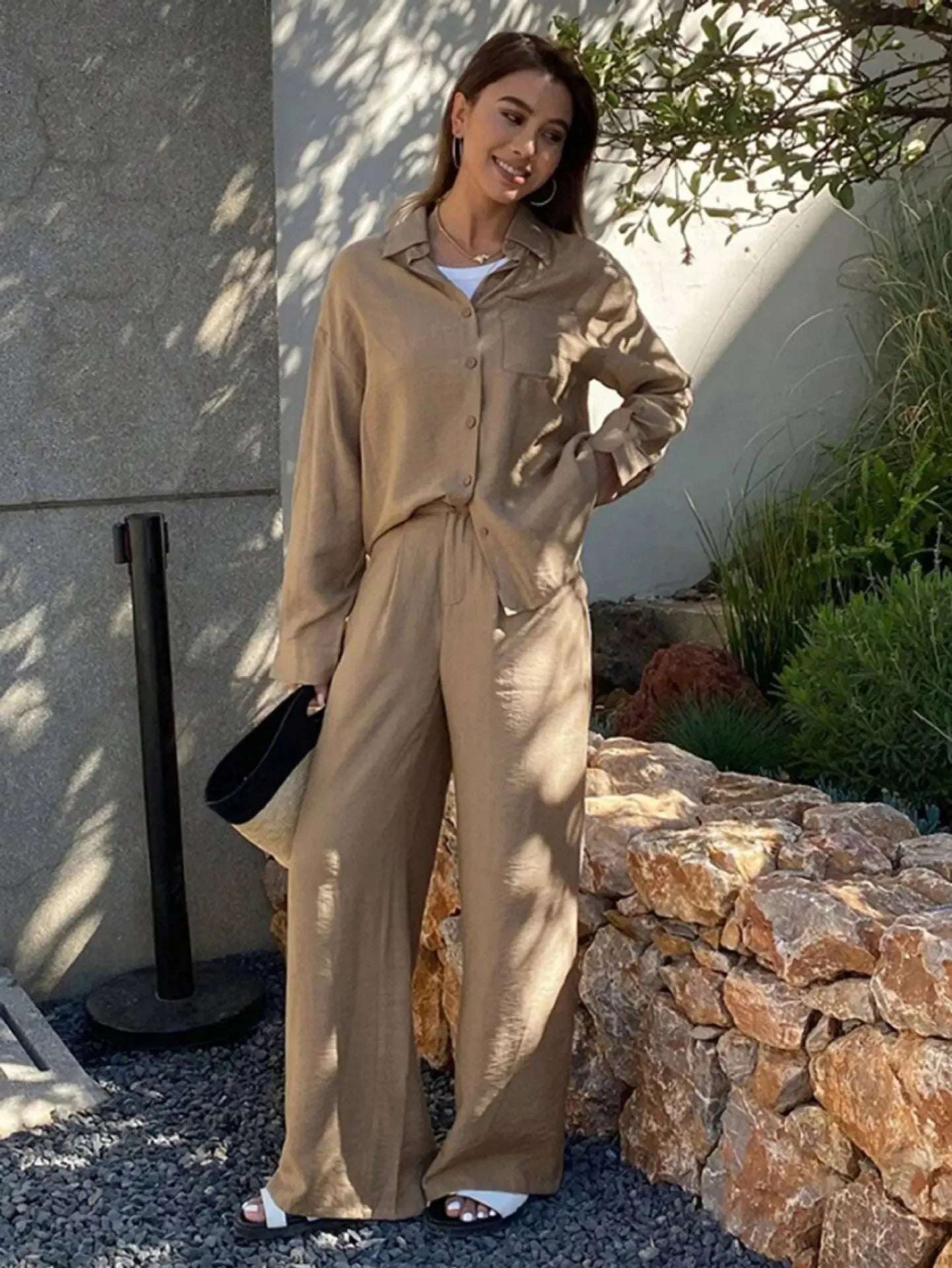 Women's Button Fashion Casual Two - piece Suit - Elevra