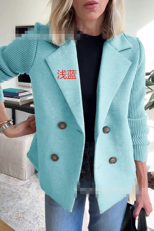 Women's Elegant Wool Stitching Woolen Coat Commuter Suit - Elevra