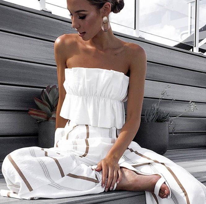 Women's Sleeveless Chest Wrap Peplum Top - Elevra